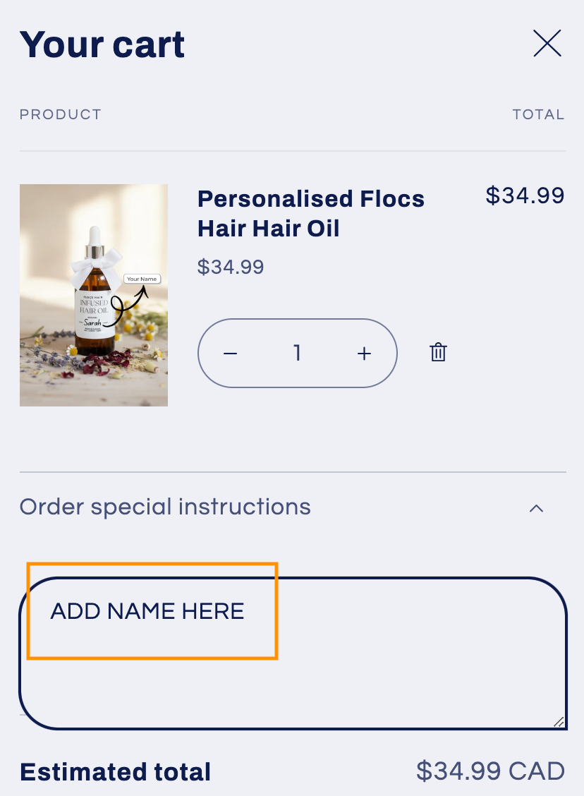 Personalised Flocs Hair Hair Oil